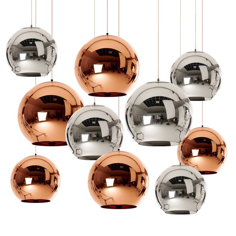 Silver gold copper Color Glass Globe Pendant Light for indoor home Kitchen Decoration (WH-GP-01)