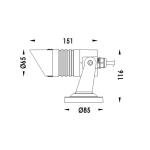 DMX512 LED Architectural Spot Light 3x4W 0-10V DALI Dimming Powder Coated