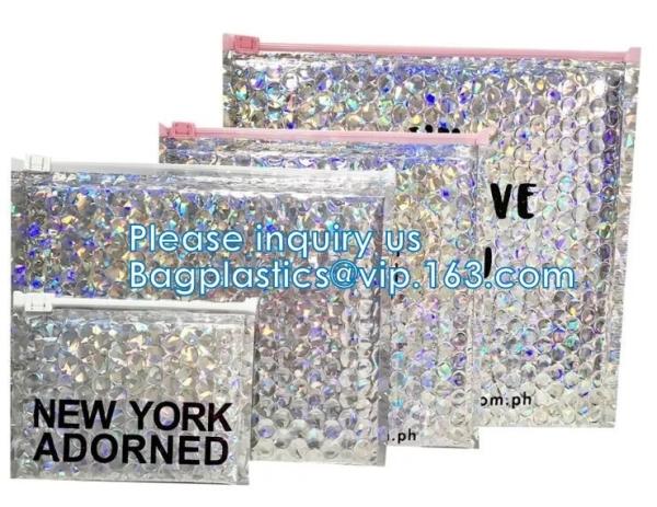 Cosmetic Makeup Bubble Slider Zipper Bags, Zip Padded Pouch For Beauty, Skin