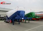 Green Three Axles Bulk Cement Semi Trailer Banana Type Technical Details