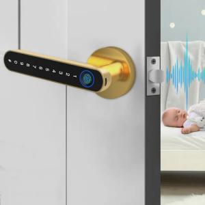 Wholesale Fingerprint Password Tuya App Door Lock Aluminium Grip Open Biometric Door Handle Lock from china suppliers