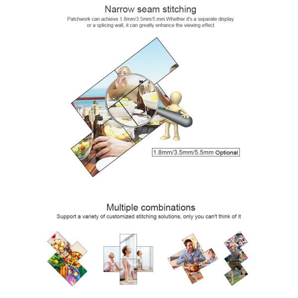Asymmetrical Digital Signage Video Wall 1.7mm Narrow Bezel With Input
