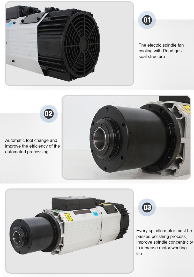 400HZ Frequency Air Cooling Spindle Motor for 9kw Automatic Tool Changer Machine