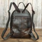 Waterproof Handmade Splicing Mini Small Genuine Leather Backpack Womens