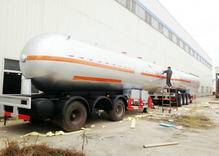50 m3 Tank Semi Trailer For Liquid Petrol Gas , Butane , Propane Transport