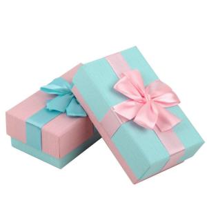 Wholesale Recycled Gray Cardboard Art Paper Gift Packing Box With Ribbon Hot Stamping from china suppliers
