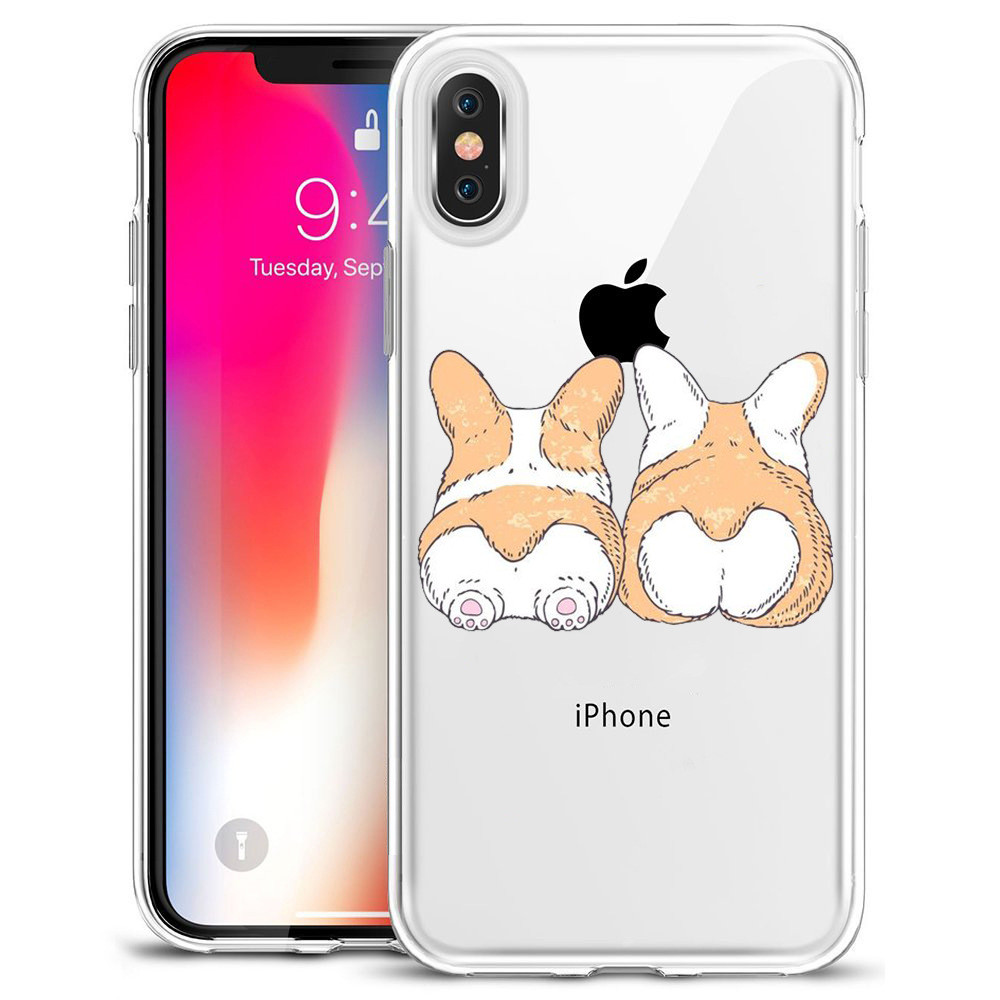 Thin Rubber Designer Cell Phone Cases For Iphone X Sweat Free Animal Puppy Dog Cat