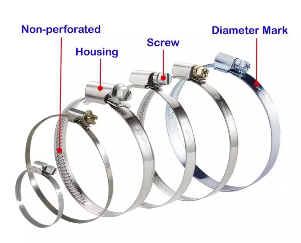 ANSI/ASME Standard Slotted Head Screw Hose Clamps for German Type Heavy Duty Bolts and Stainless Steel ODM Customization