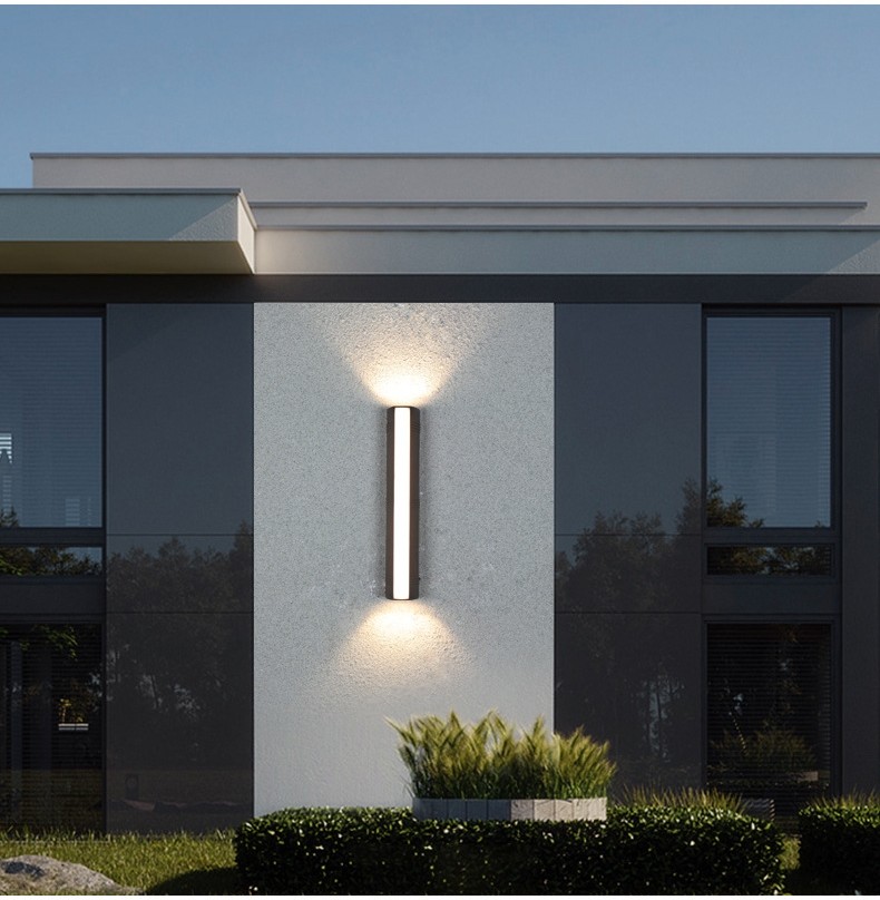 External wall lamps waterproof garden light staircase wall lamp surface three sides luminous wall light