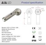 3W Luxury Gold Led Reading Light AC100-240V Bedroom Bedside Lighting Illuminatio