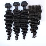 wholesale 8A grade cheap 3 parting lace closure brazilian virgin hair bundles
