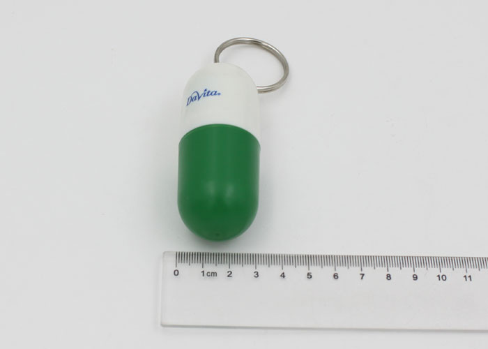 Capsule Shaped Home Plastic Pill Holder Keychain For Decoration