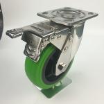 8 Inch Soft Green Wheel 300kg Loading Heavy Duty Stainless Steel Swivel Lock