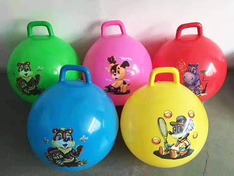 Kids' Bouncy Jumping Ball with Rubber Handle 18''-24'' Diameter and Customized Design