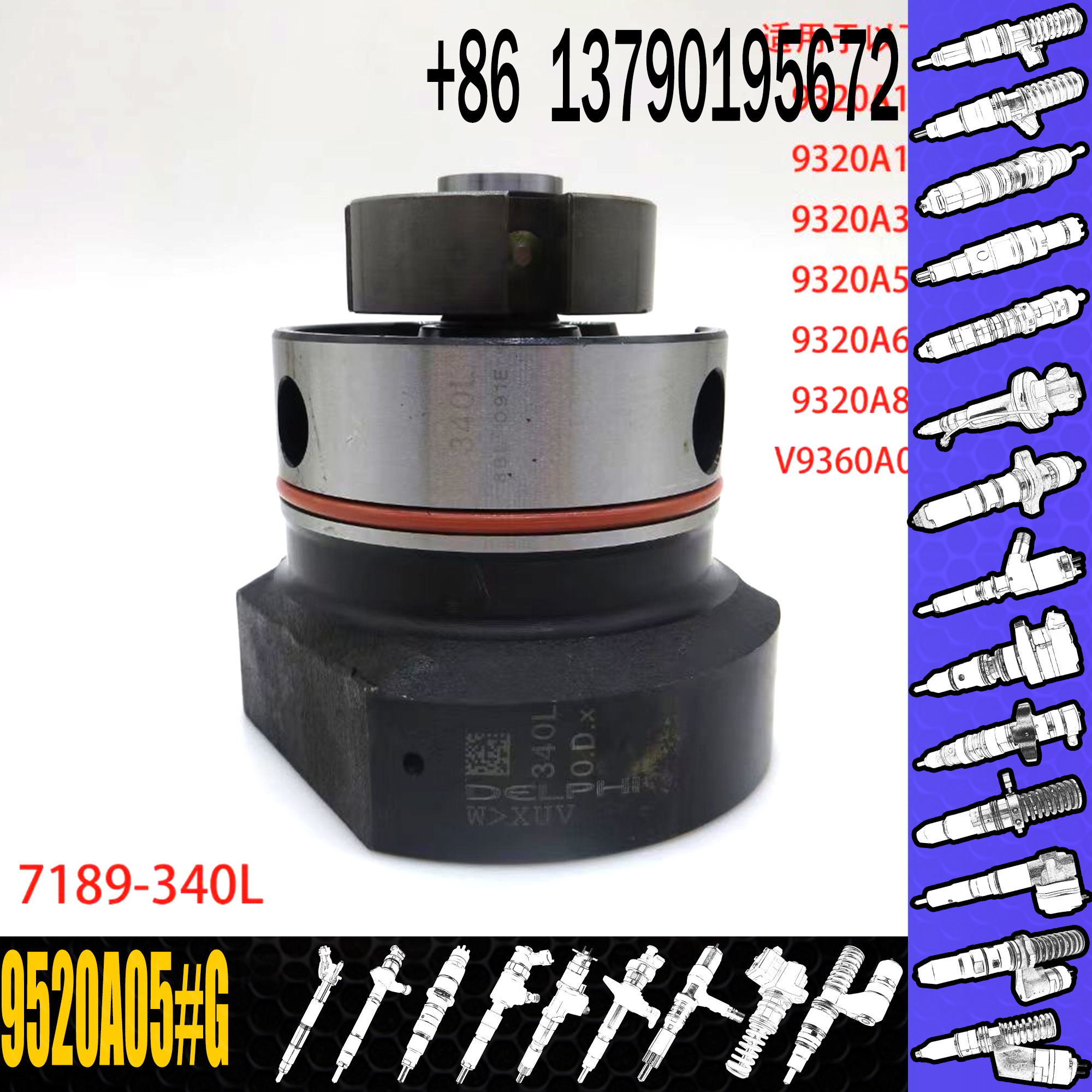 In Stock Diesel Fuel Pump Head Rotor 7189-376L 7189376L 7189 376L For 9520A05#G