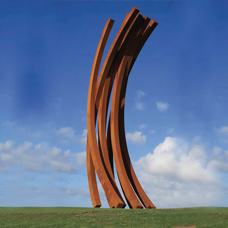 Outdoor Weathering Metal Art Garden Corten Steel Sculpture For Landscaping Project