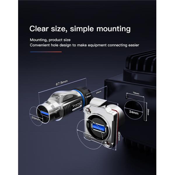 Factory Price M24 Metal Data Connector IP68 Waterproof USB 3.0 Connector