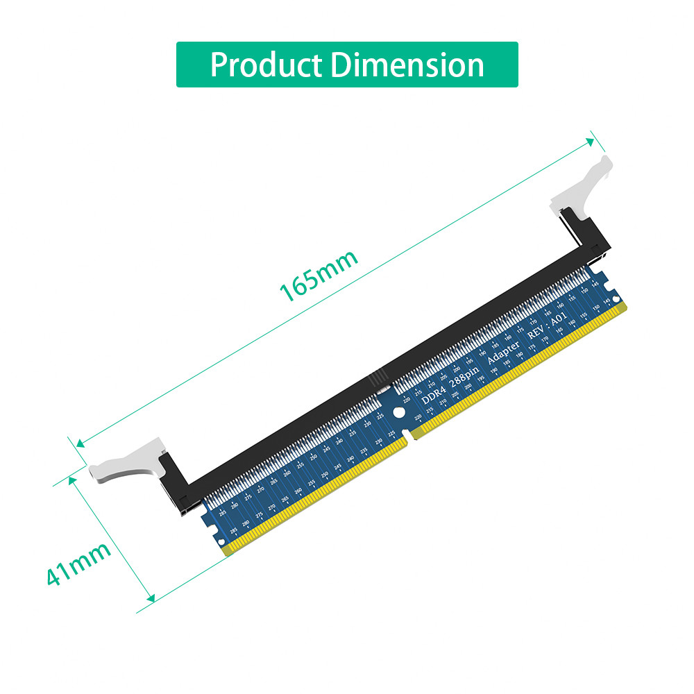 Blue DDR4 288Pin Adapter Ideal for Desktop Motherboards and Memory Testing
