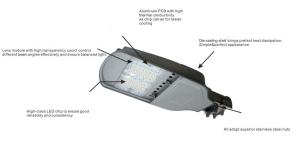 Wholesale 50W Led Roadway Lighting , Outside Street Lamps 140lm / W Silver Housing from china suppliers