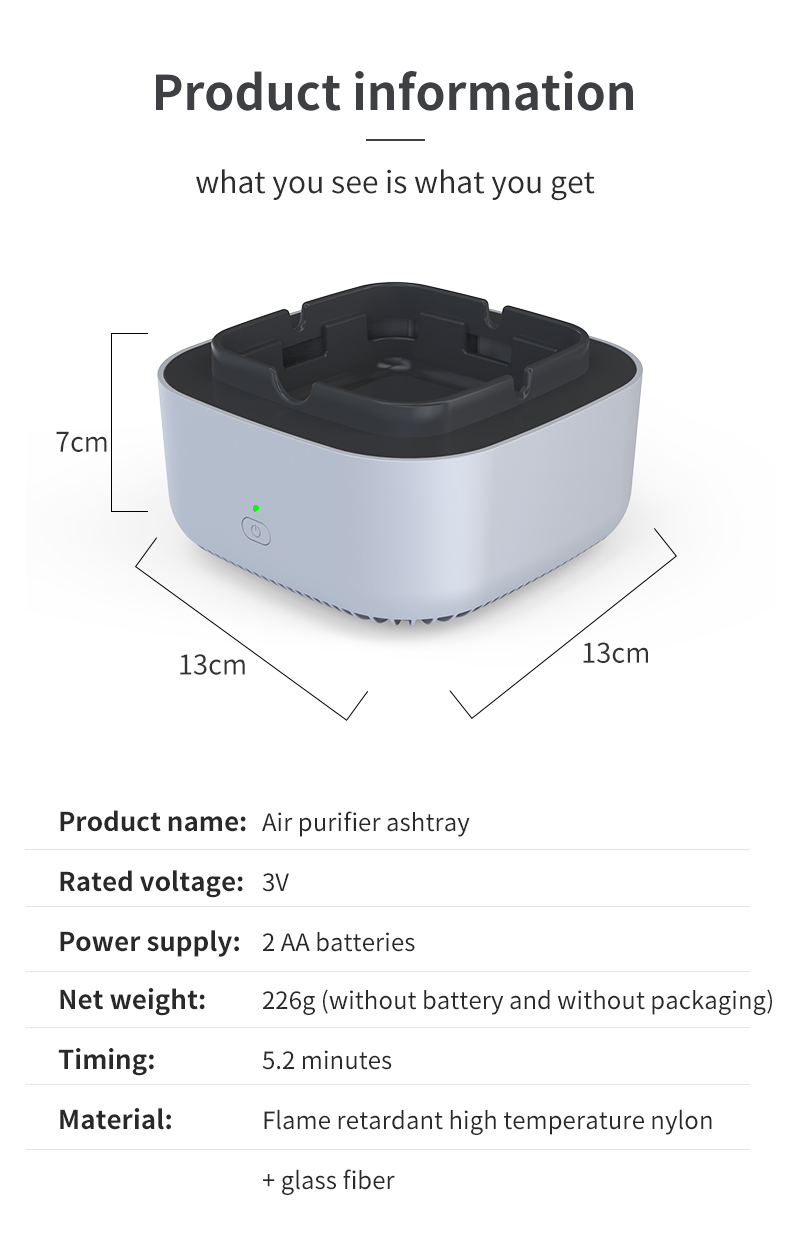 Smokeless Ashtray with Air Purifier: Keep Your Indoor and Outdoor Spaces Clean and Smoke-Free with Smart Air purifiers Car Home