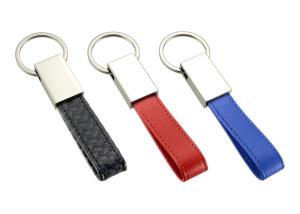 Wholesale PU Leather Key Chains Zinc Alloy Debossed Logo Mini Key Holder Leather Strap from china suppliers