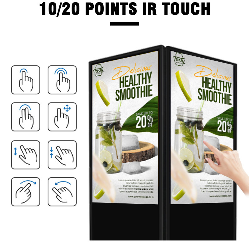 1920*1080 Resolution LCD Advertising Display Digital Signage Smart Kiosk Vertical Totem Floor Standing Touch Screen