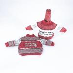 Cute Christmas Sweater Handmade Wine Bottle Cover for Christmas Decorations