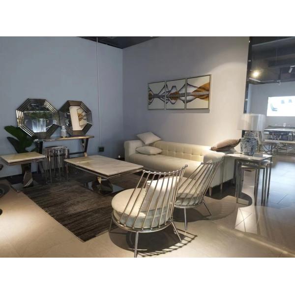 Multipurpose Coffee Cafe Tables , Round Marble Nesting Tables