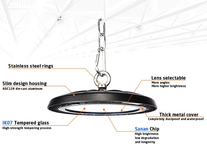 100watt 150watt 200watt Slim LED Linear High Bay Light Warehouse Commercial Industrial