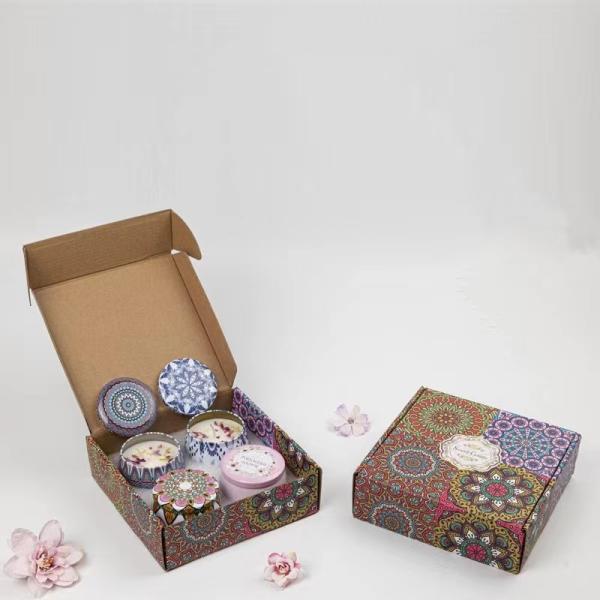 Custom Candle Corrugated Cardboard Shipping Box With UV Surface Finish For Enhanced Protection