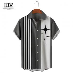 China Stand Collar Printed Men's Hawaiian Shirt Summer Coconut Retro Top 3d Casual Beach Shirts on sale