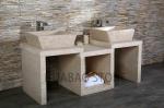 Marble Square Bathroom Wash Stone Sink Basin Eygptian Yellow Beige