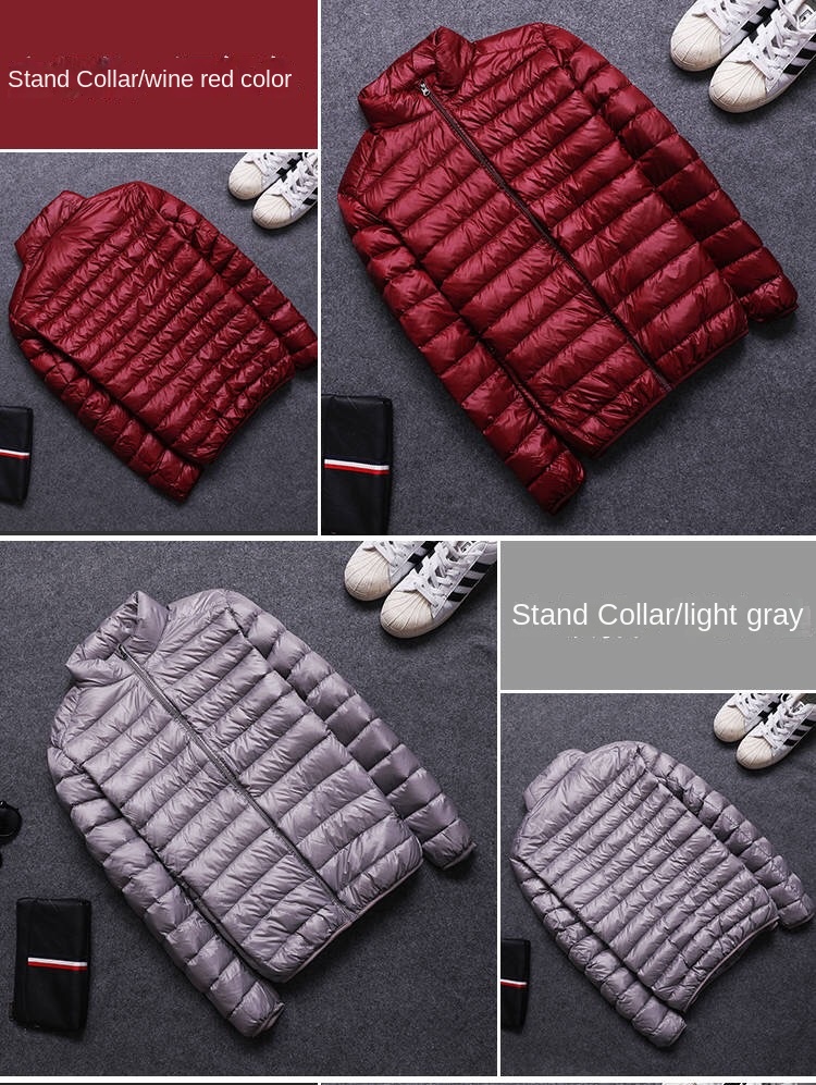 Outdoor Light Hooded Winter Jacket Warm Duck Nylon Bubble Puffer Men Jackets