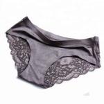 Ladies Sexy Satin Ice Silk Sexy Briefs Seamless Lace Panties 5%off Women′ S