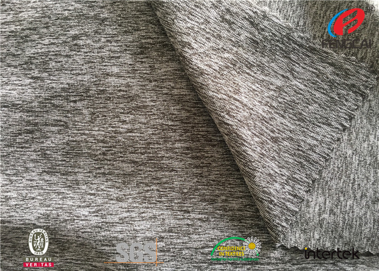 Blend Polyester Jersey Melange Knit Fabric , Luon Fabric 280GSM