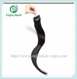 Wholesale Micro ring loop hair extensions 16&quot;-26&quot;L brazilian remy hair 1B# color hair from china suppliers