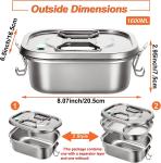 Stainless Steel Bento Box Metal Lunch Box Containers Leak-proof For Adults Dual