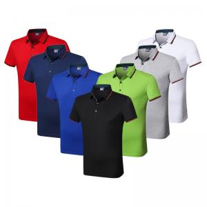 China Silk Cotton Custom Embroidered Polo Shirts Athletic Stretch Moisture Wicking on sale