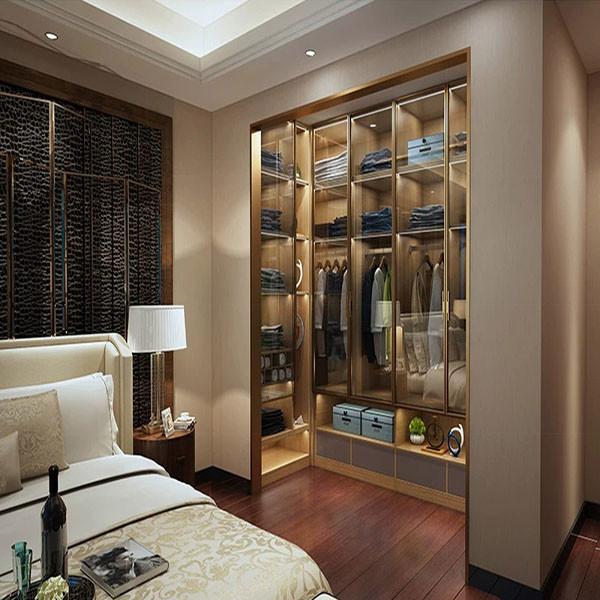 Metal modular custom stainless steel wooden designs modern bedroom closet