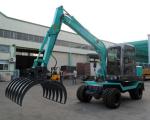 Grab Cotton Equipment Wheel Excavator With Cotton Grapple 1900mm Arm Length