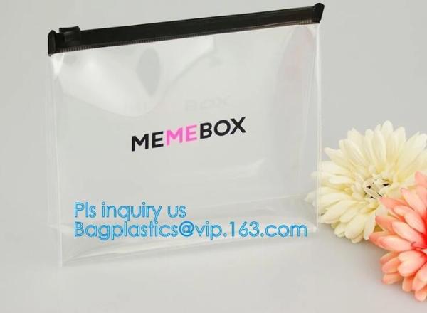 fashion thick clear retail custom printed pvc slider zipper bag, mini plastic