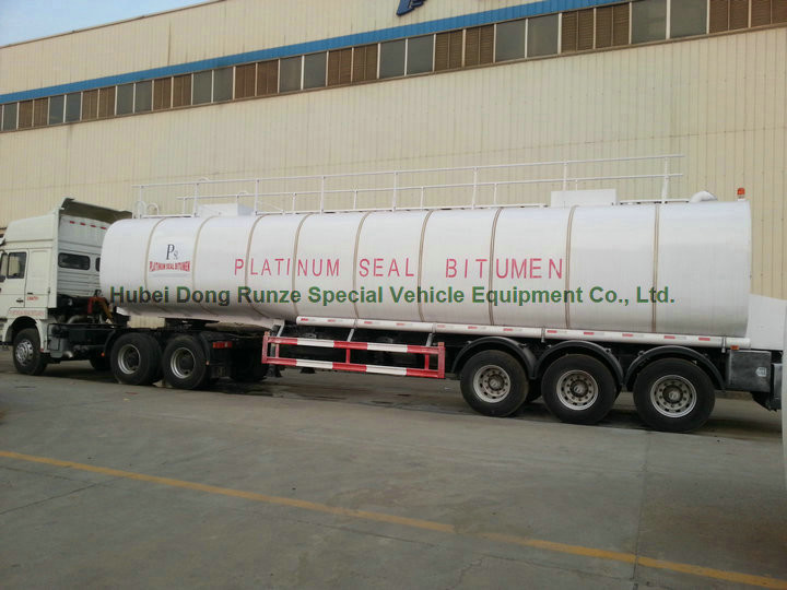 50Ton liquid Asphalt Tanker Semi-trailer with 2TBL45P BALTUR Heating and Insulation