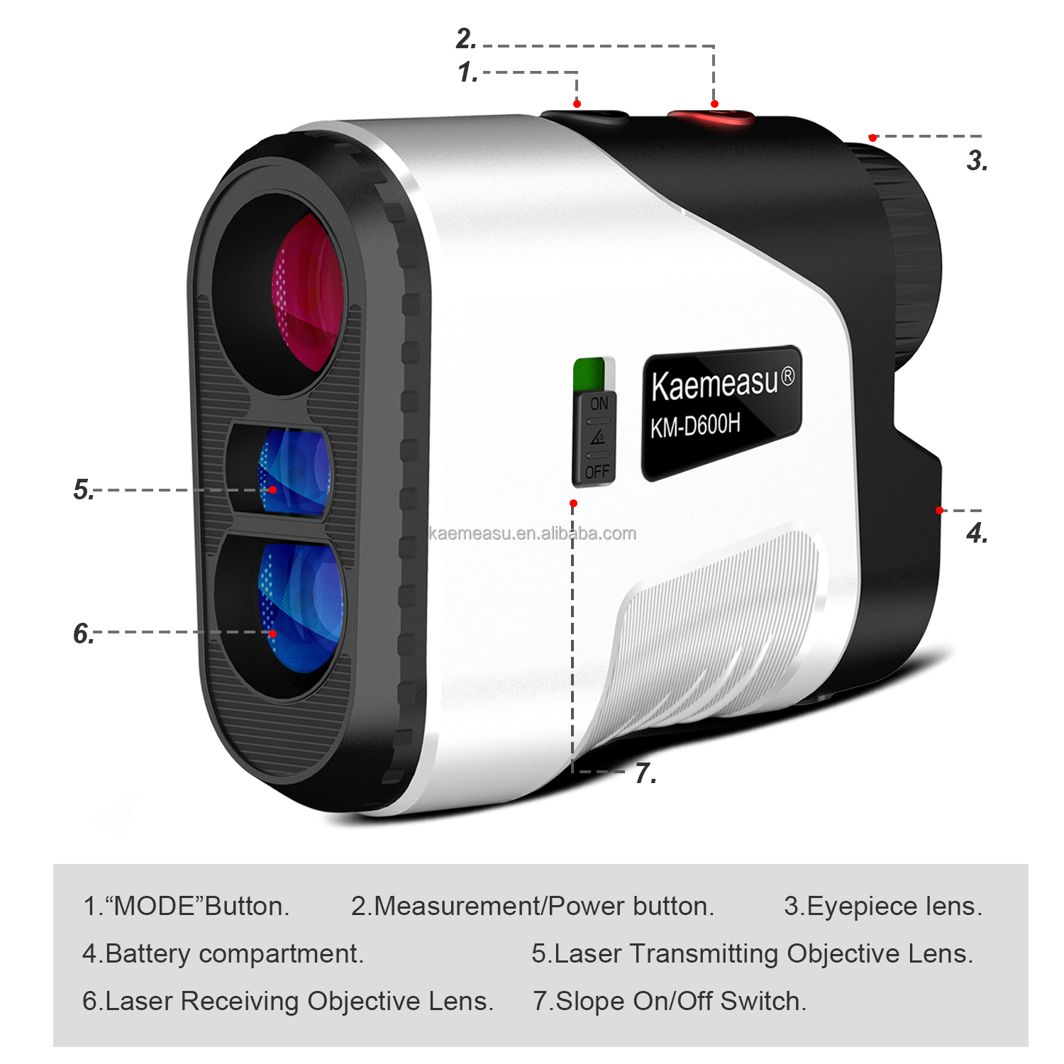 Laser distance meter 5~1000m Hunting Range Finder Telescope golf laser rangefinders with slope switch