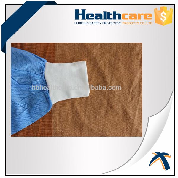 CPE Disposable Isolation Gowns Blue/Yellow Long Sleeve Sterile / Non - Sterile