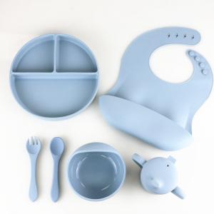 BPA Free Safety Silicone Dining Set , Silicone Bowl And Spoon Set OEM