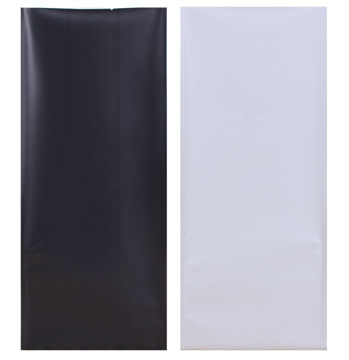 2.5KG Eight Side flat bottom stand up White aluminum foil Flat Coffee pouches with Valve