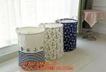 Organize Storage Natural Canvas Clothes Basket, Cute Round Canvas Bathroom