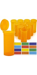 13 Dram Transparent Empty Pop Top Pill Bottles 