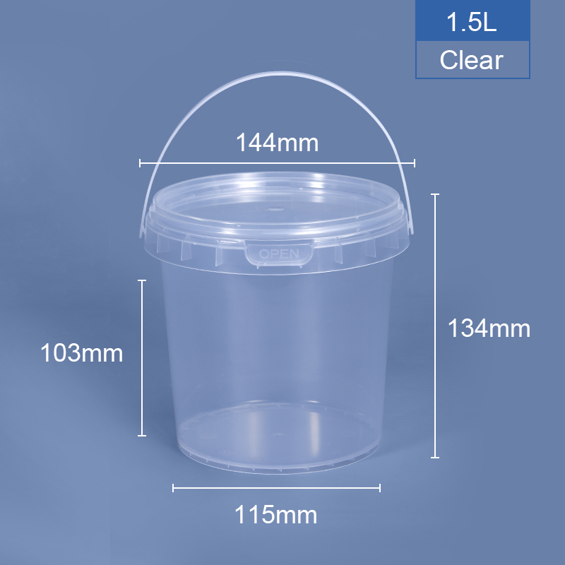 Customized Capacity Transparent White IML LOGO 1L PP Plastic Container for Food and Beverage