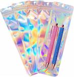 Gift Cosmetic Packaging Bag Smell Proof Holographic Clear Cosmetic Brush Pen